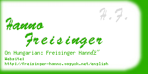hanno freisinger business card